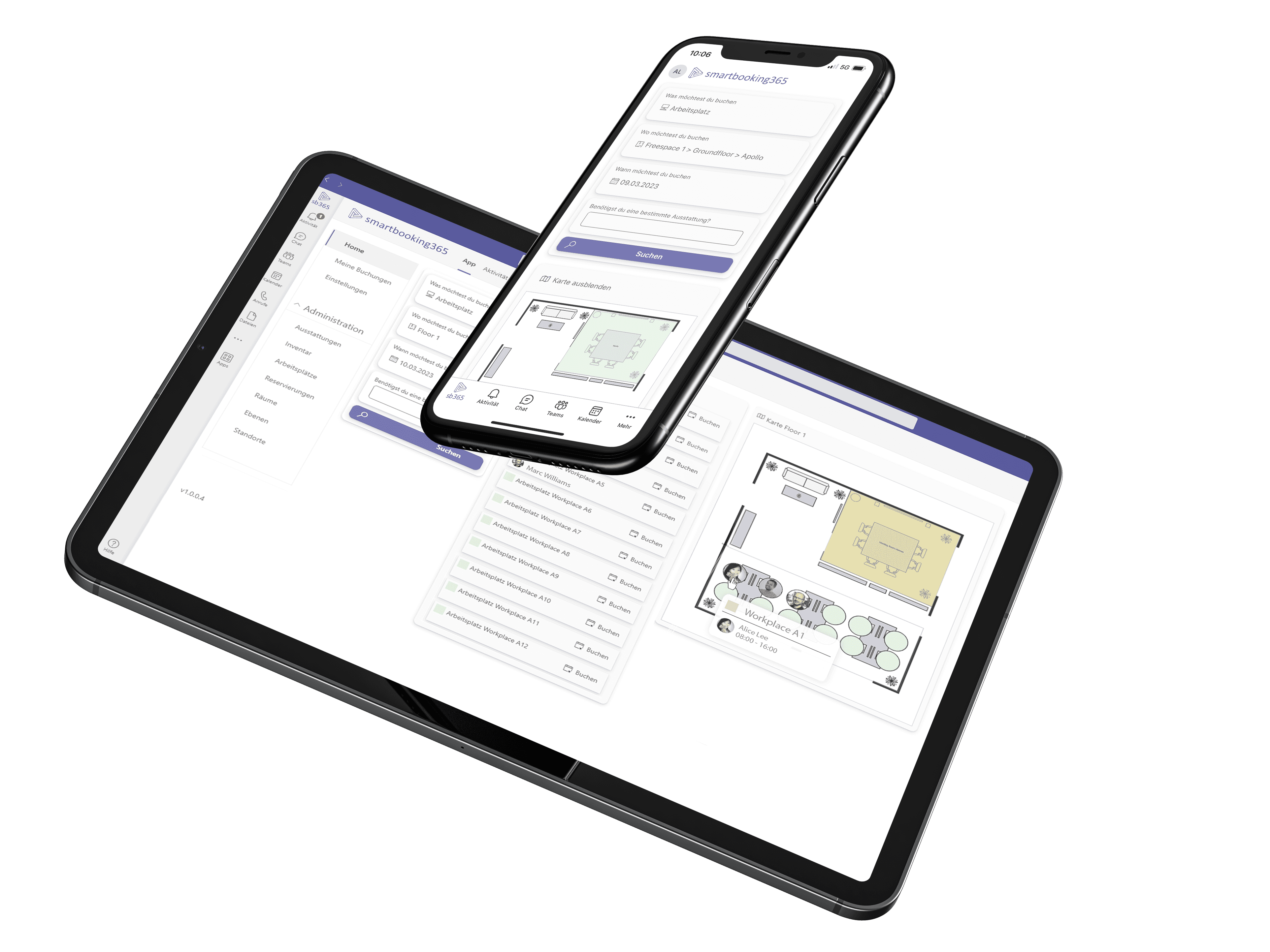 Desk Booking Tablet Phone